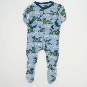 Kickee Pants Boys Blue Dragons 1-piece footed Pajamas size: 3-6 Months